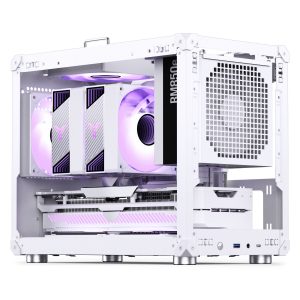 Jonsbo C6 MAX PC Case, Mini Case, Micro-ATX, Tempered Glass - White