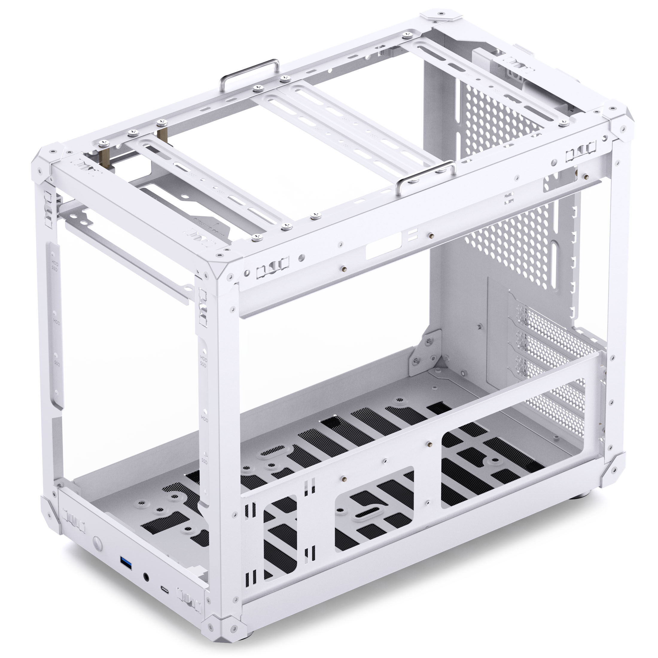 Jonsbo C6 MAX PC Case, Mini Case, Micro-ATX, Tempered Glass - White