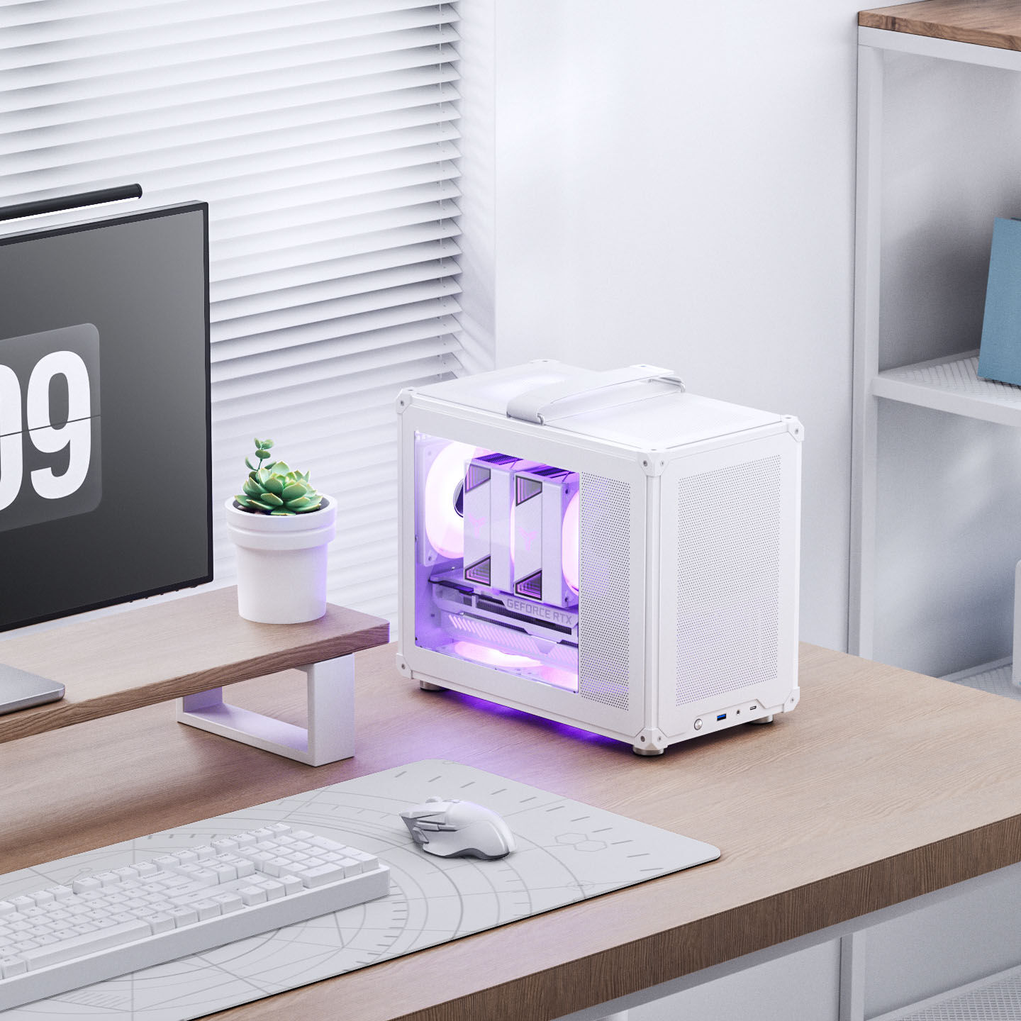 Jonsbo C6 MAX PC Case, Mini Case, Micro-ATX, Tempered Glass - White