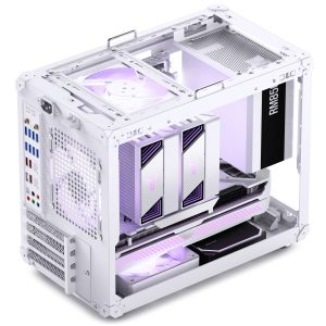 Jonsbo C6 MAX PC Case, Mini Case, Micro-ATX, Tempered Glass - White