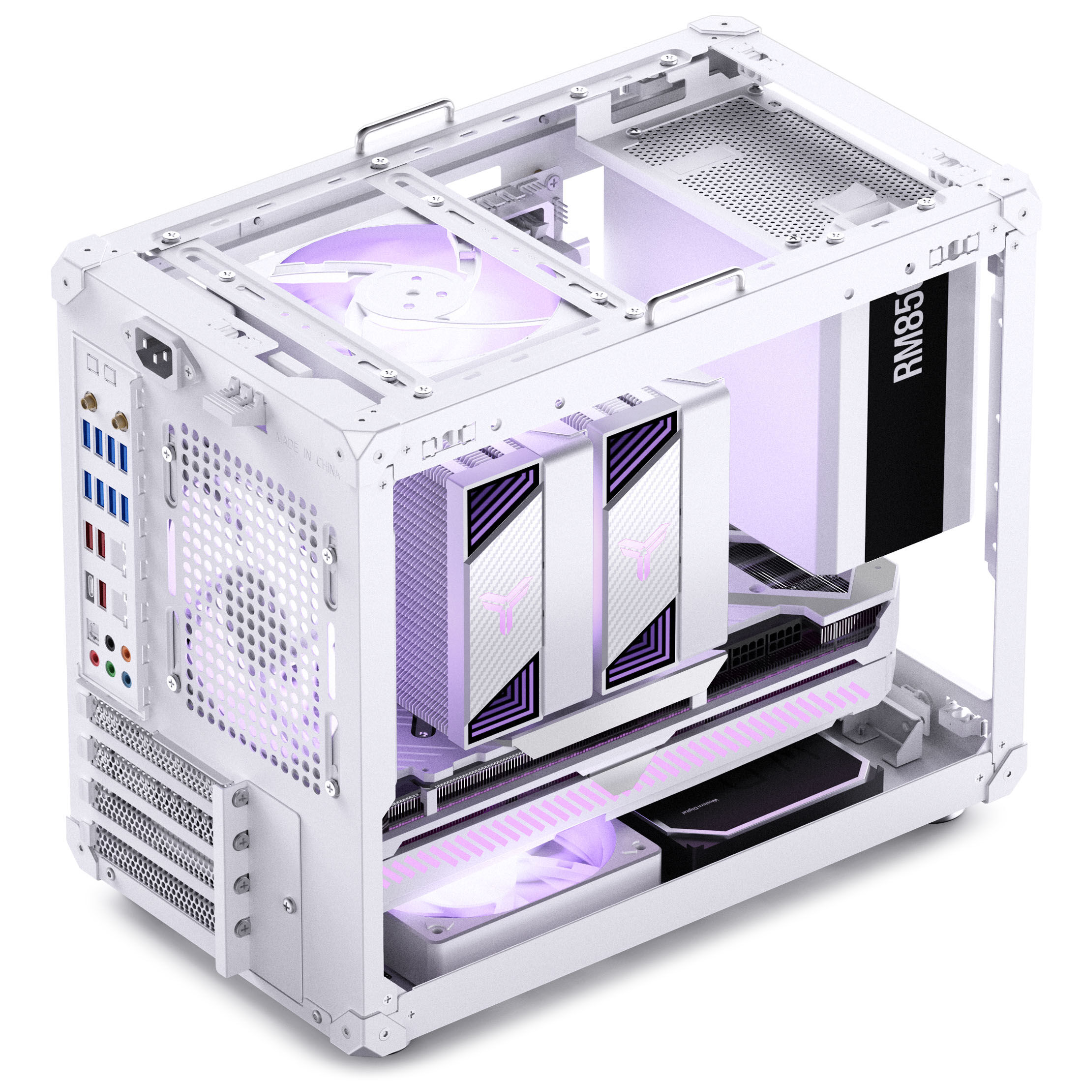 Jonsbo C6 MAX PC Case, Mini Case, Micro-ATX, Tempered Glass - White