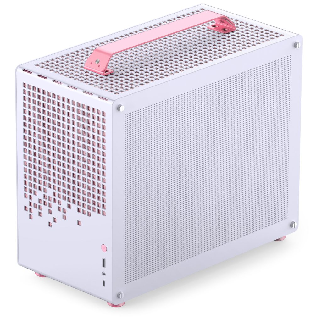 Jonsplus (Jonsbo) Z20 Micro-ATX case, with carrying handle - white/pink