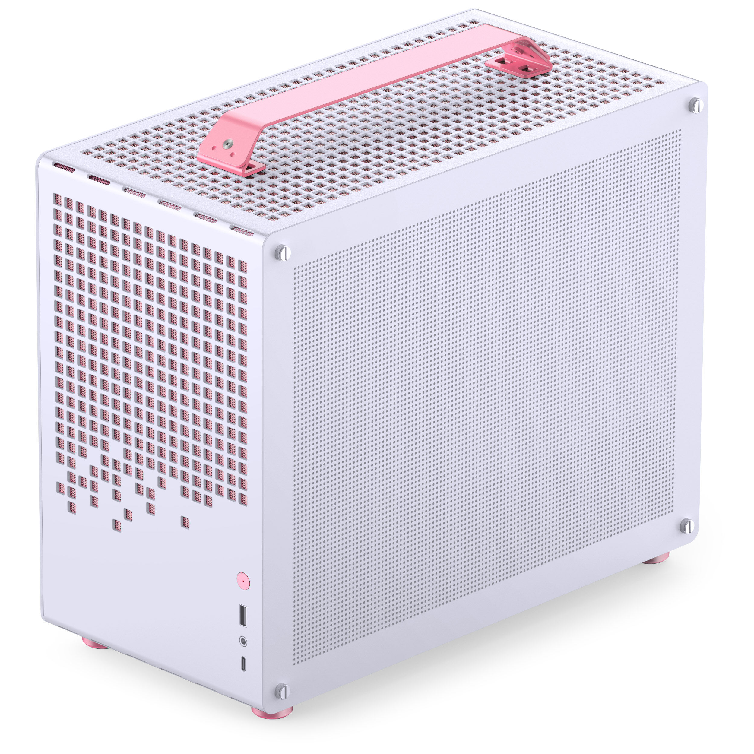 Jonsplus (Jonsbo) Z20 Micro-ATX case, with carrying handle - white/pink