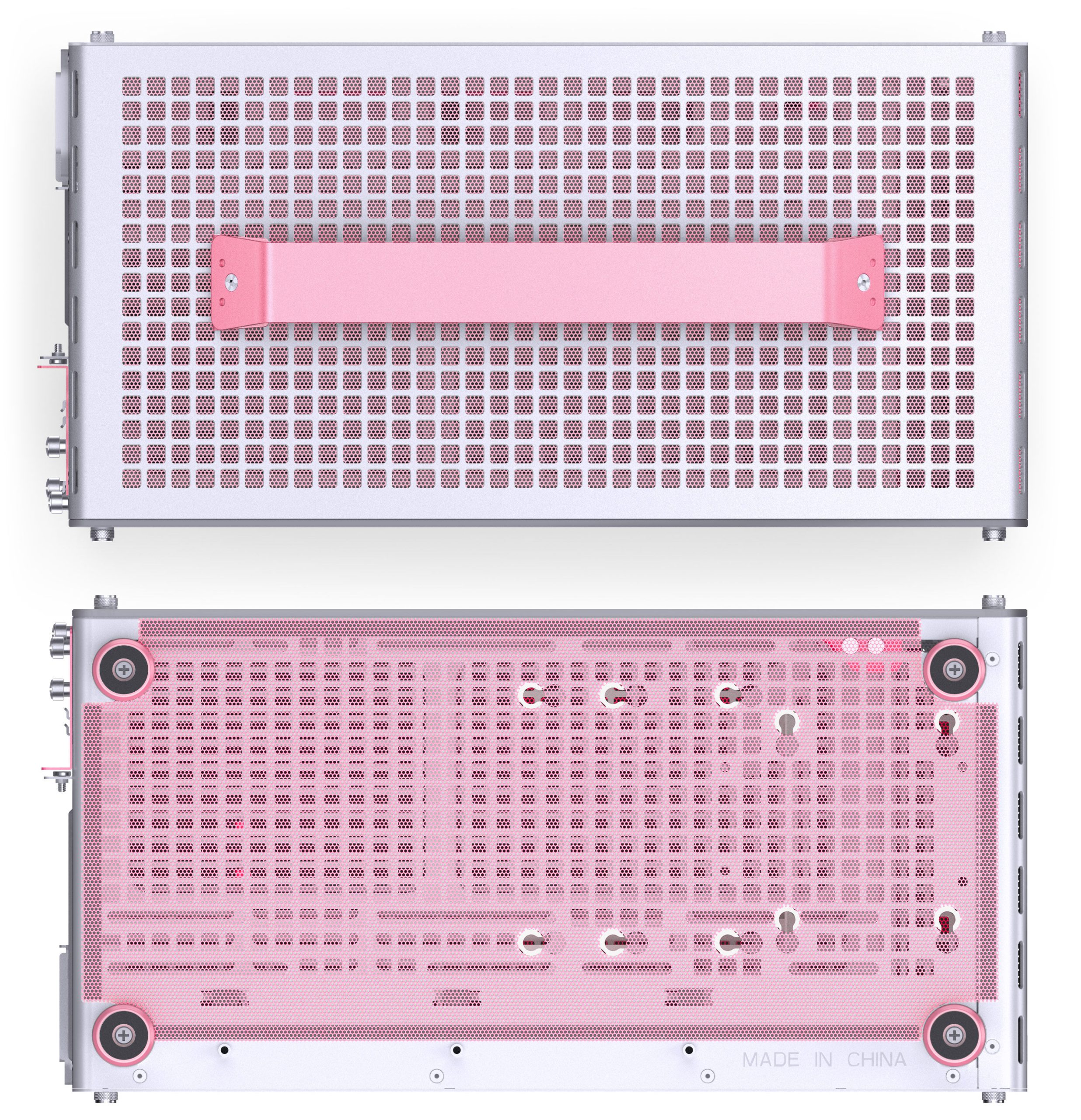 Jonsplus (Jonsbo) Z20 Micro-ATX case, with carrying handle - white/pink