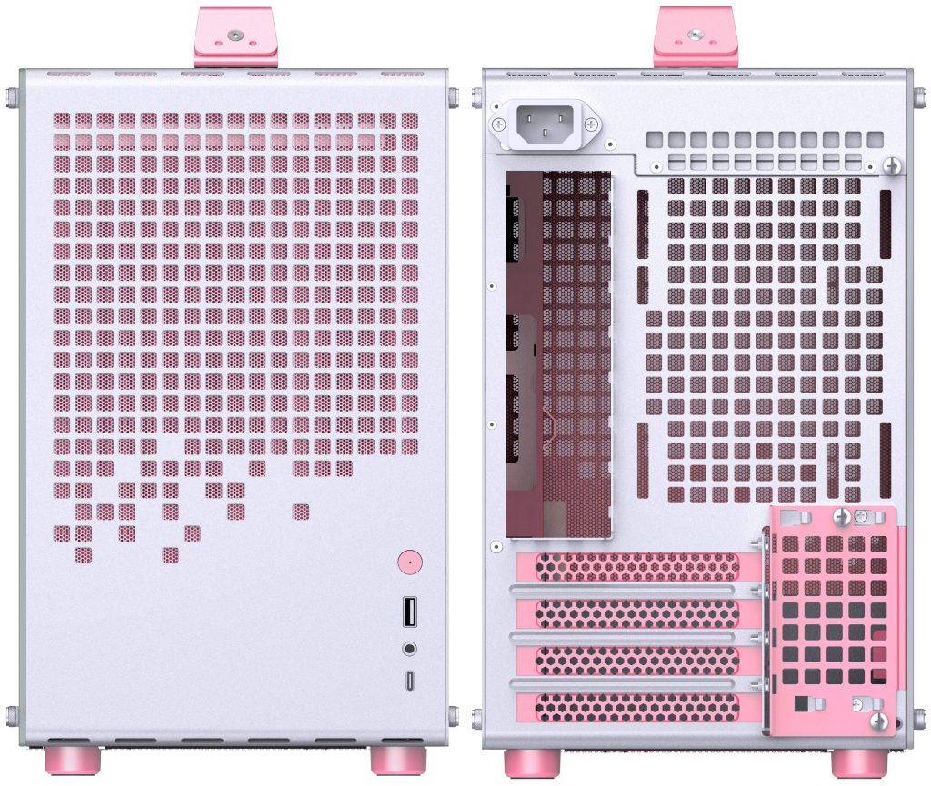 Jonsplus (Jonsbo) Z20 Micro-ATX case, with carrying handle - white/pink