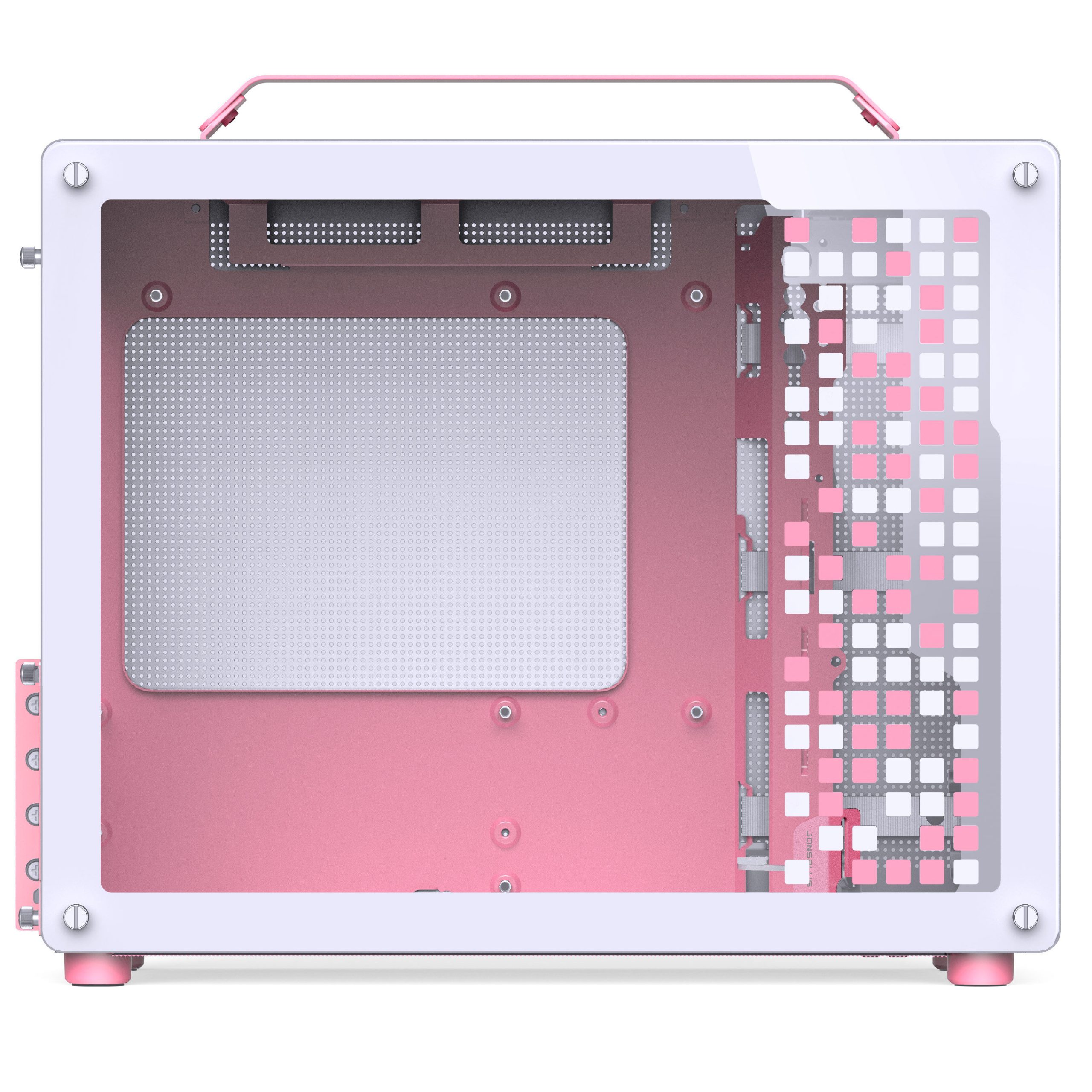 Jonsplus (Jonsbo) Z20 Micro-ATX case, with carrying handle - white/pink