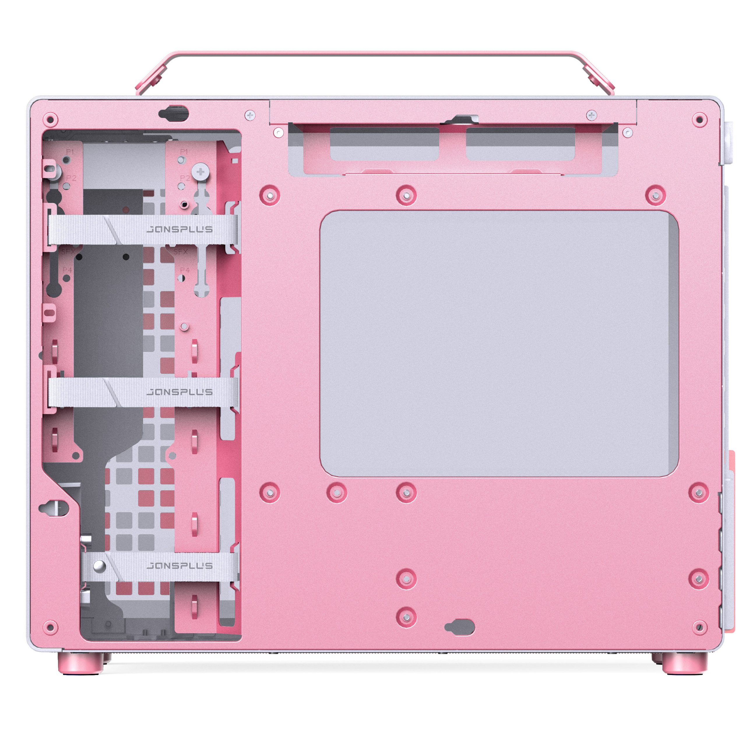 Jonsplus (Jonsbo) Z20 Micro-ATX case, with carrying handle - white/pink