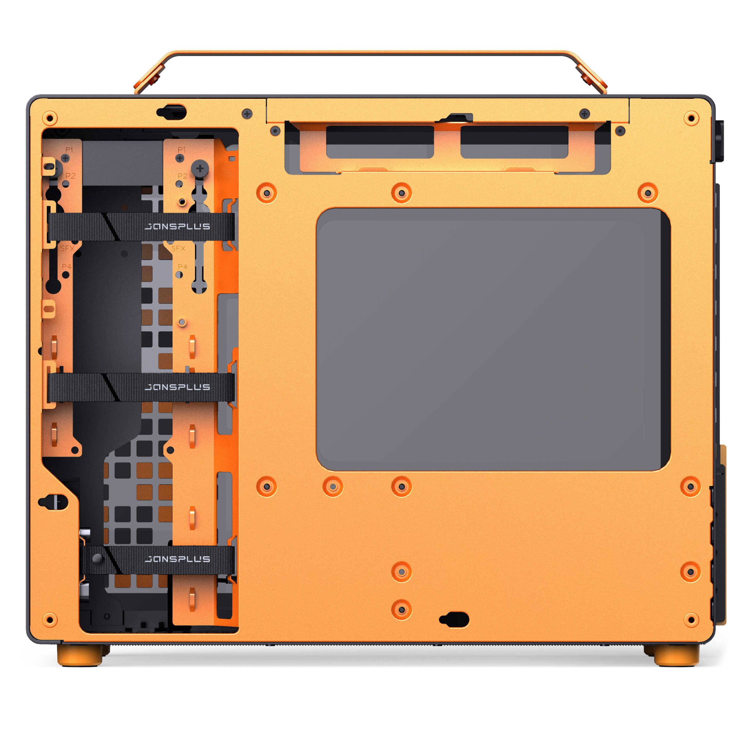 Jonsplus (Jonsbo) Z20 Micro-ATX case, with carrying handle - black/orange