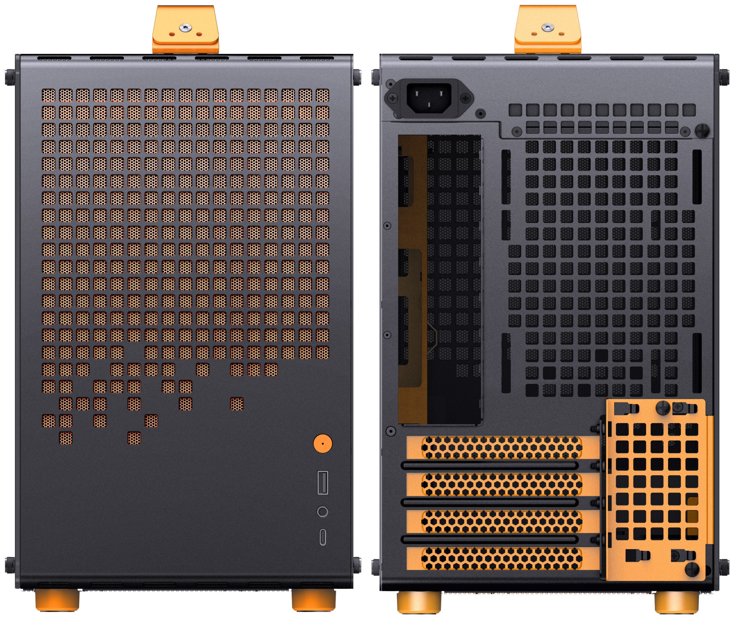 Jonsplus (Jonsbo) Z20 Micro-ATX case, with carrying handle - black/orange