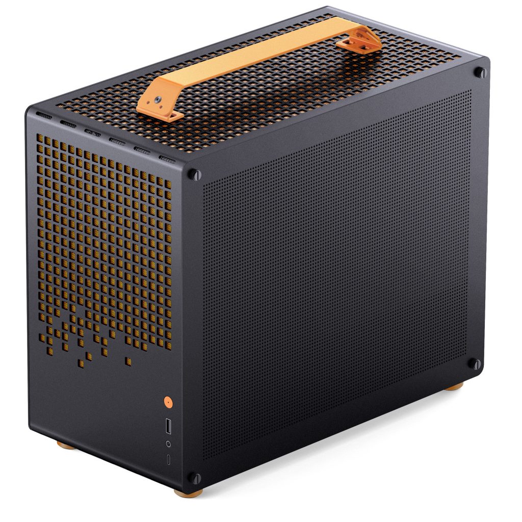 Jonsplus (Jonsbo) Z20 Micro-ATX case, with carrying handle - black/orange