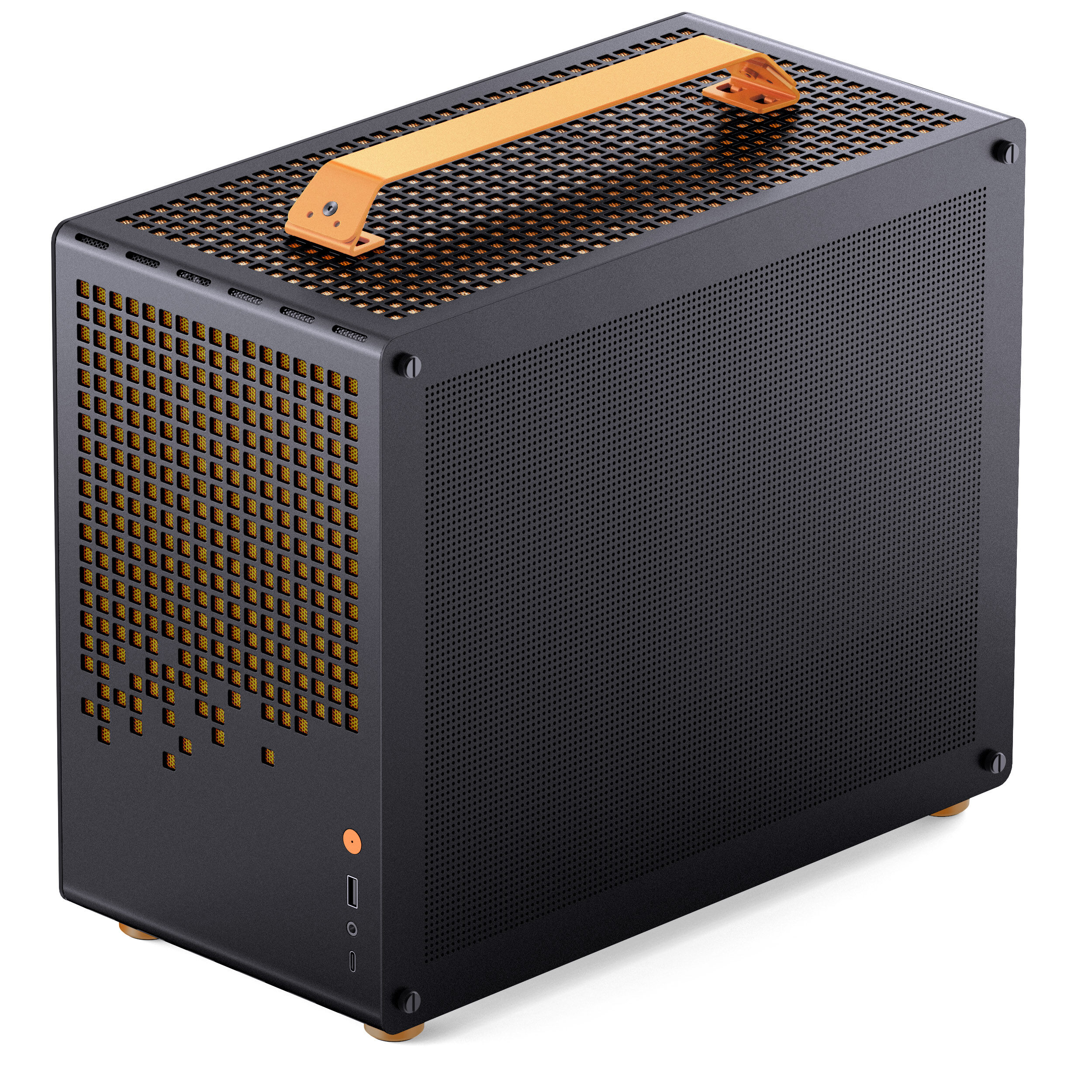 Jonsplus (Jonsbo) Z20 Micro-ATX case, with carrying handle - black/orange