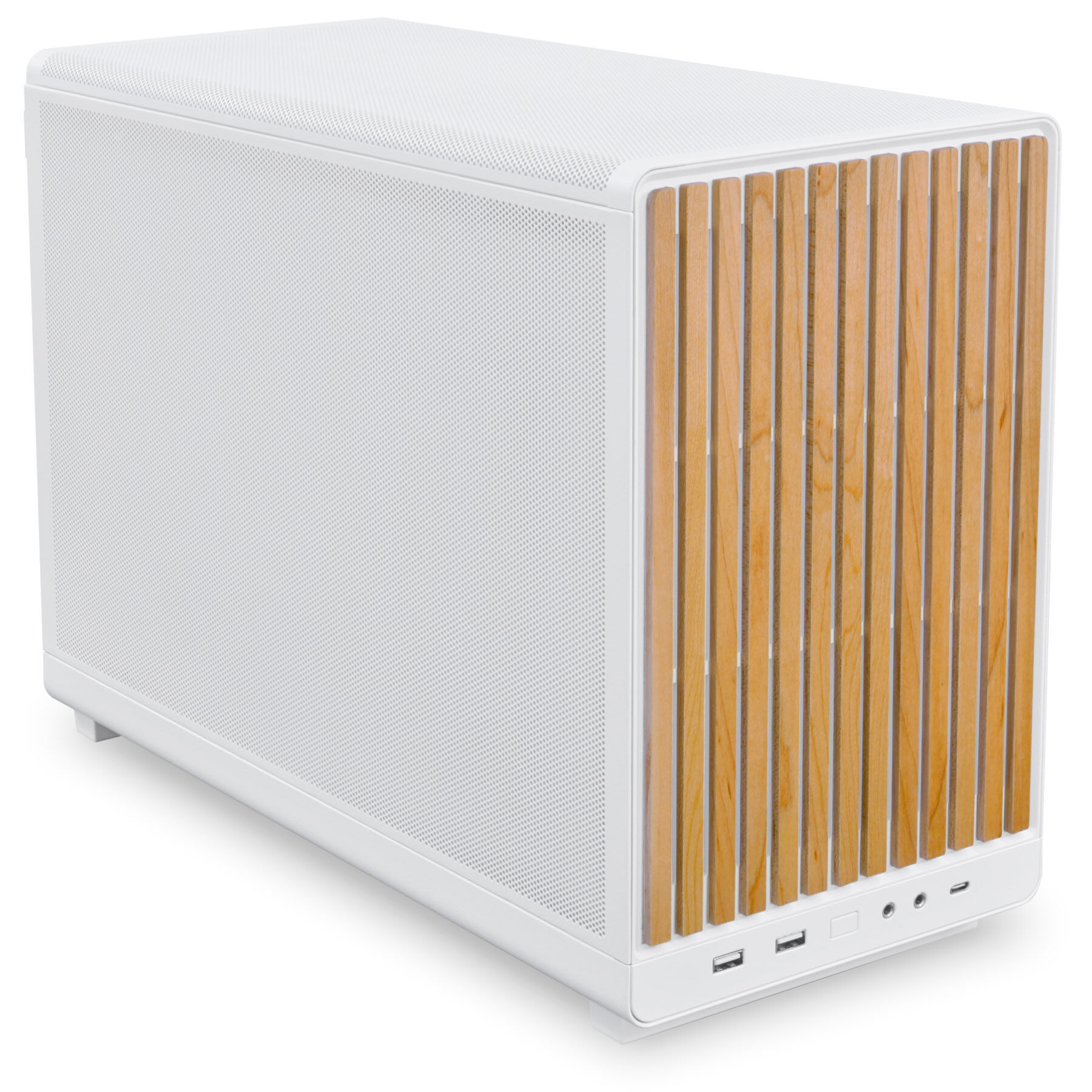 Lian Li DAN Cases A3-mATX Wood Edition PC Case, Micro-ATX - Beech, White