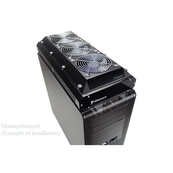 Koolance 3x120mm Radiator Enclosure/Riser Black