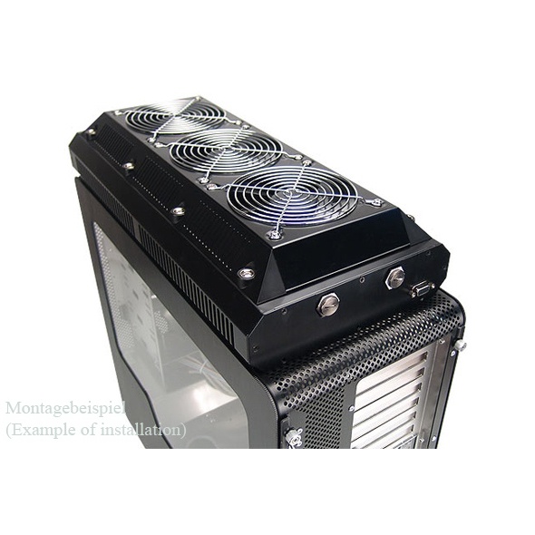 Koolance 3x120mm Radiator Enclosure/Riser Black