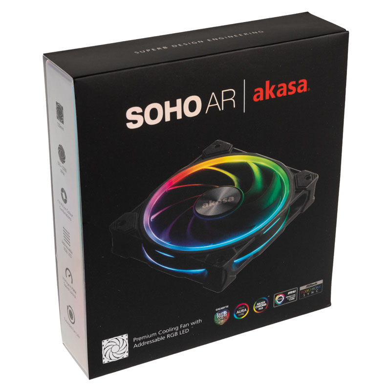 Akasa SOHO AR Addressable-RGB fan, black - 120mm