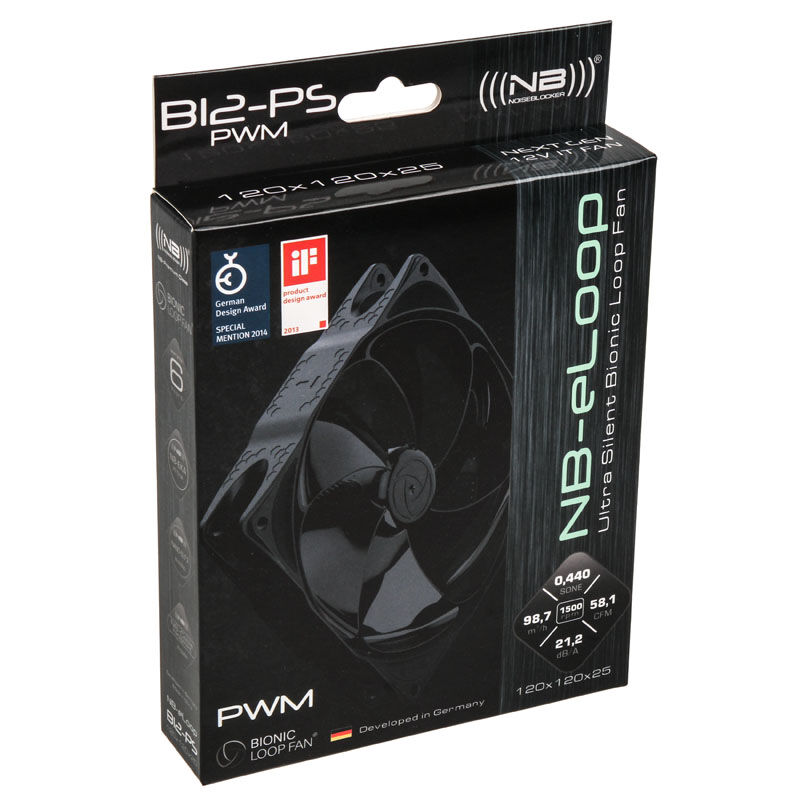 Noiseblocker NB-eLoop Fan B12-PS Black Edition - 120mm PWM, 3 pieces