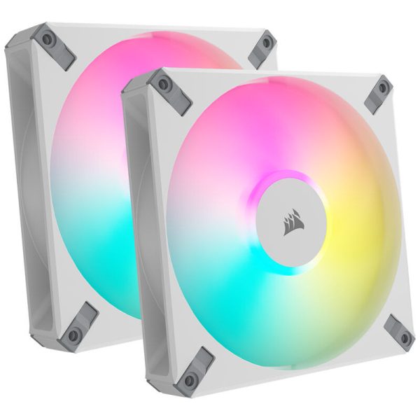 Corsair AF Elite Series RGB PWM fan 2-pack including RGB controller – 140mm, white