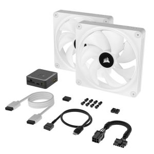 Corsair iCUE LINK QX140 RGB Series, PWM fan, 2-pack including RGB controller - 140mm, white, starter : image 10