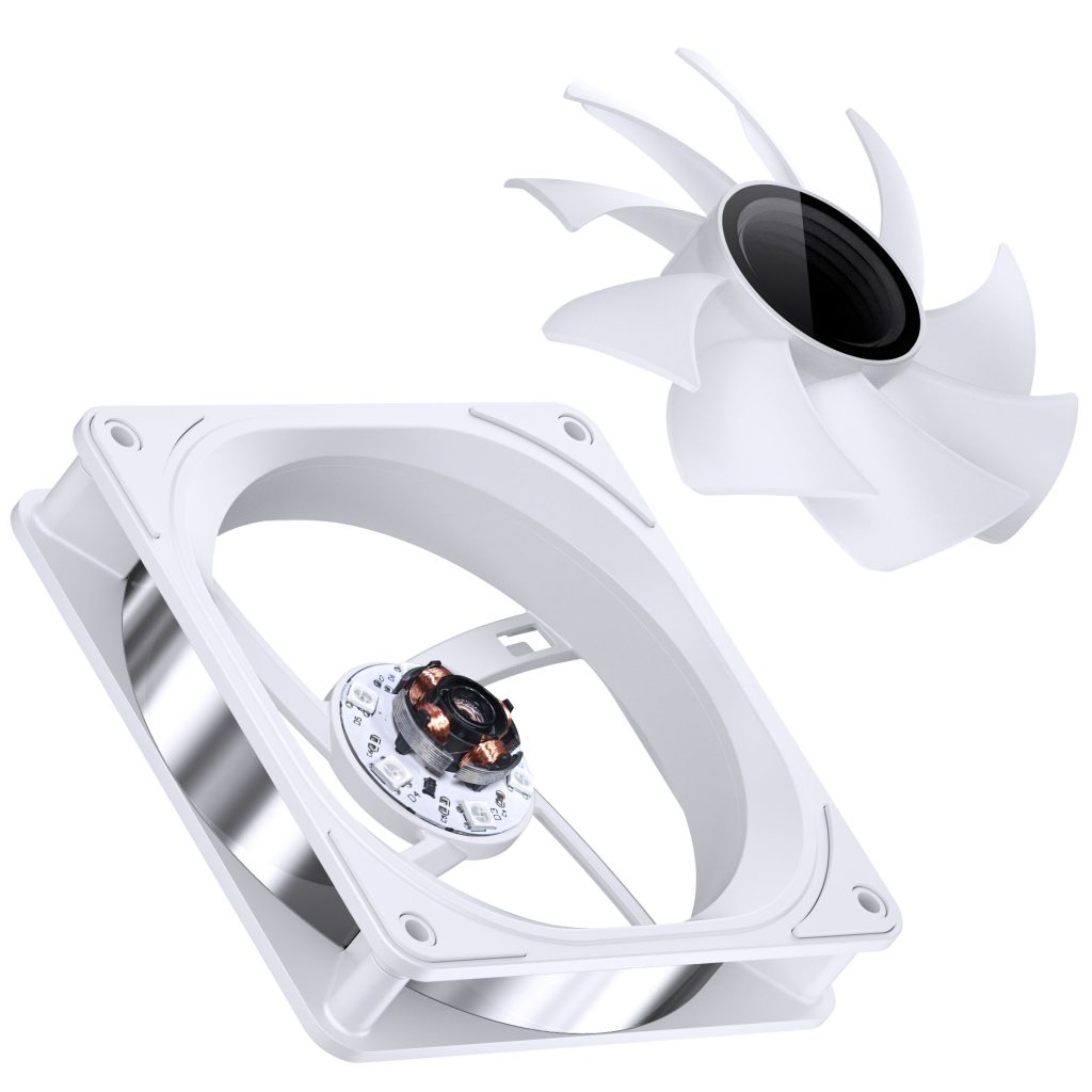 Jonsbo FR-606W PWM fan, RGB - 120mm, white