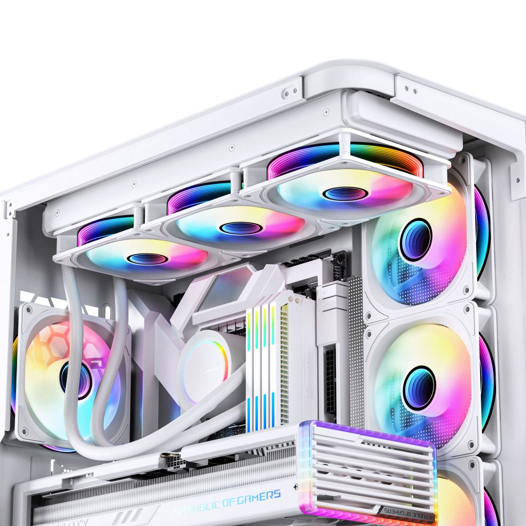 Jonsbo FR-606WR PWM fan, reverse, RGB - 120mm, white