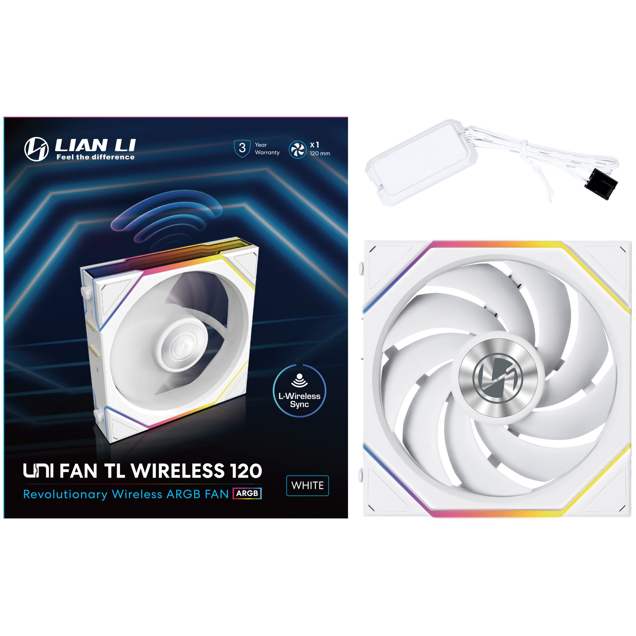 Lian Li UNI FAN TL wireless fan, ARGB, PWM - 120 mm, white