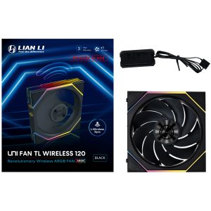 Lian Li UNI FAN TL Wireless Fan, ARGB, PWM - Reverse Blade, 120mm, black