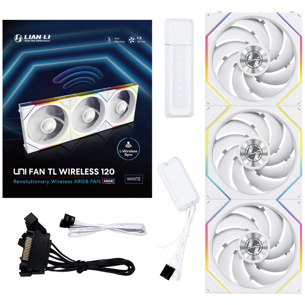 Lian Li UNI FAN TL wireless fans, ARGB, PWM, pack of 3 - 120 mm, white : image 10