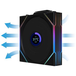 Lian Li UNI FAN TL Wireless LCD fan, ARGB, PWM - Reverse Blade, 120mm, black : image 6