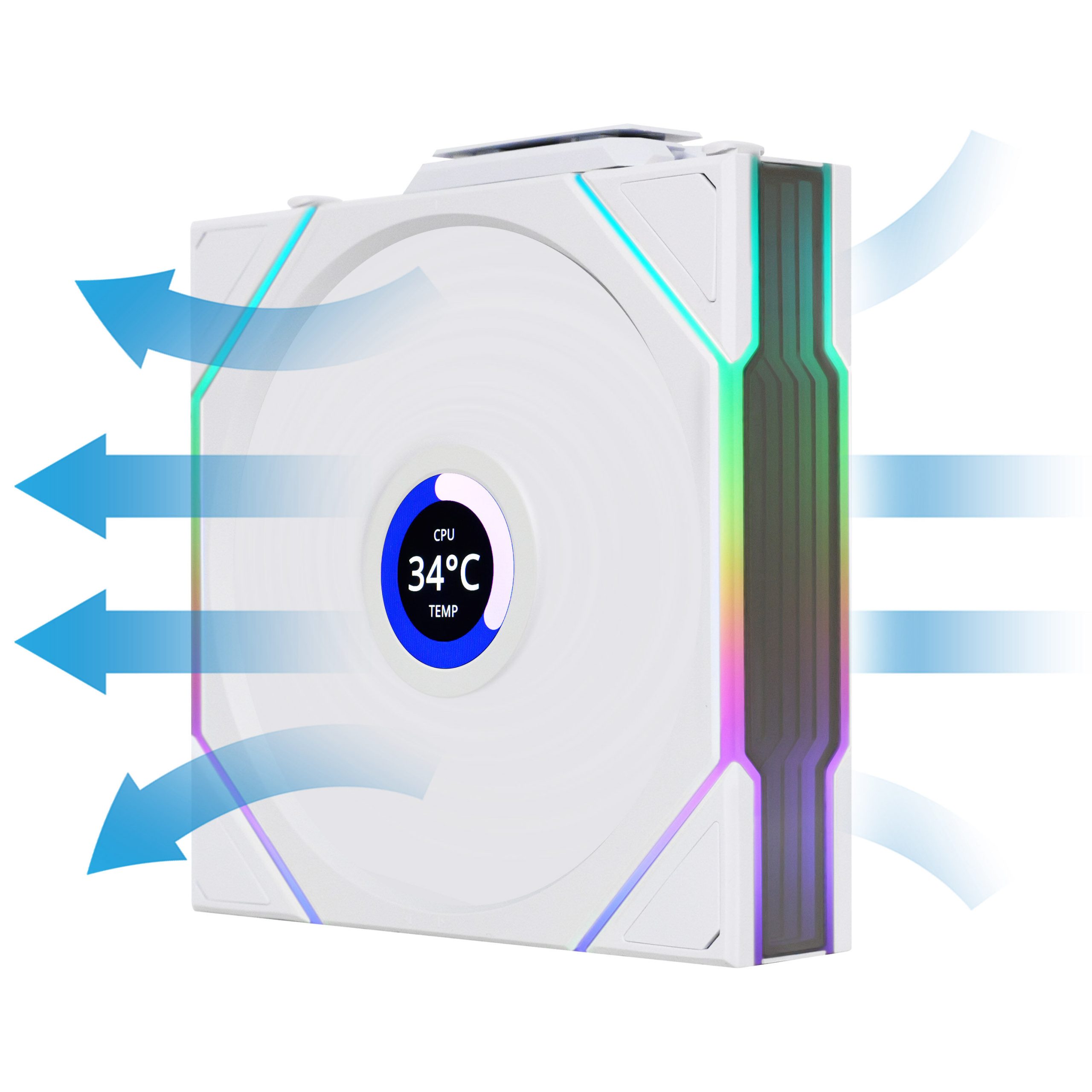 Lian Li UNI FAN TL Wireless LCD fan, ARGB, PWM - Reverse Blade, 120mm, white
