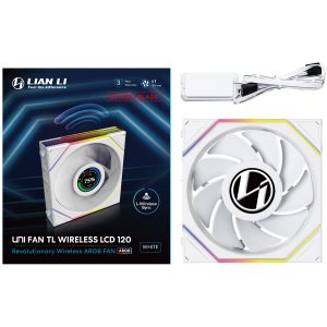 Lian Li UNI FAN TL Wireless LCD fan, ARGB, PWM - Reverse Blade, 120mm, white