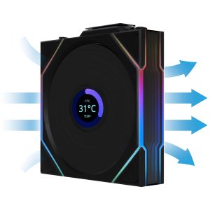 Lian Li UNI FAN TL Wireless LCD fan, ARGB, PWM, pack of 3 incl. controller - 120 mm, black