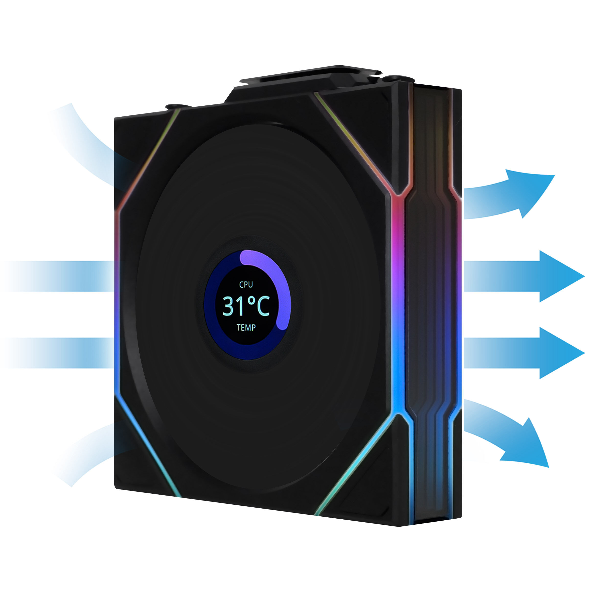 Lian Li UNI FAN TL Wireless LCD fan, ARGB, PWM, pack of 3 incl. controller - 120 mm, black