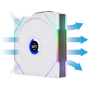 Lian Li UNI FAN TL Wireless LCD fan, ARGB, PWM, pack of 3 incl. controller - 120 mm, white