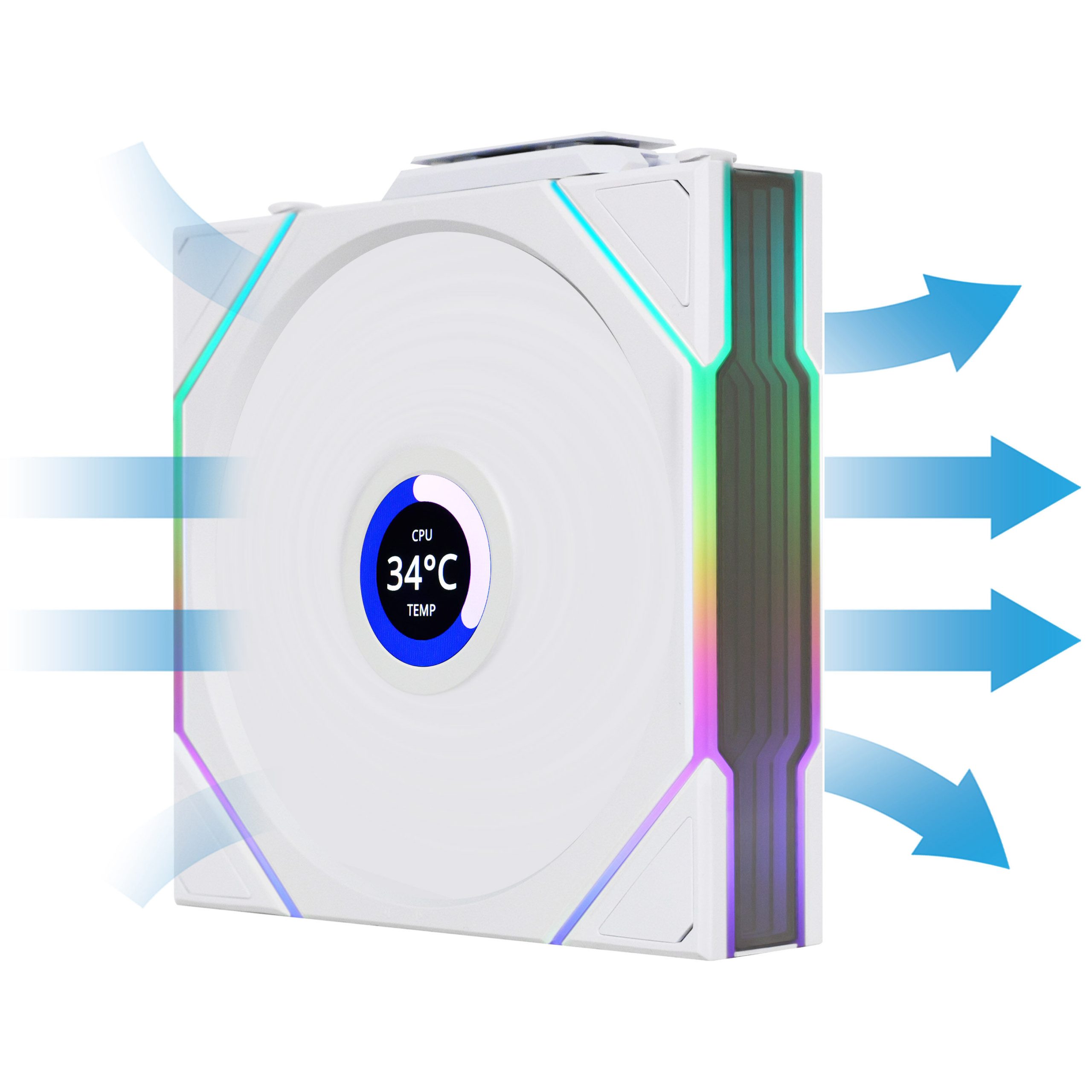Lian Li UNI FAN TL Wireless LCD fan, ARGB, PWM, pack of 3 incl. controller - 120 mm, white
