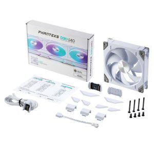 PHANTEKS D30 PWM Regular Airflow, D-RGB fan - 140mm, white : image 8