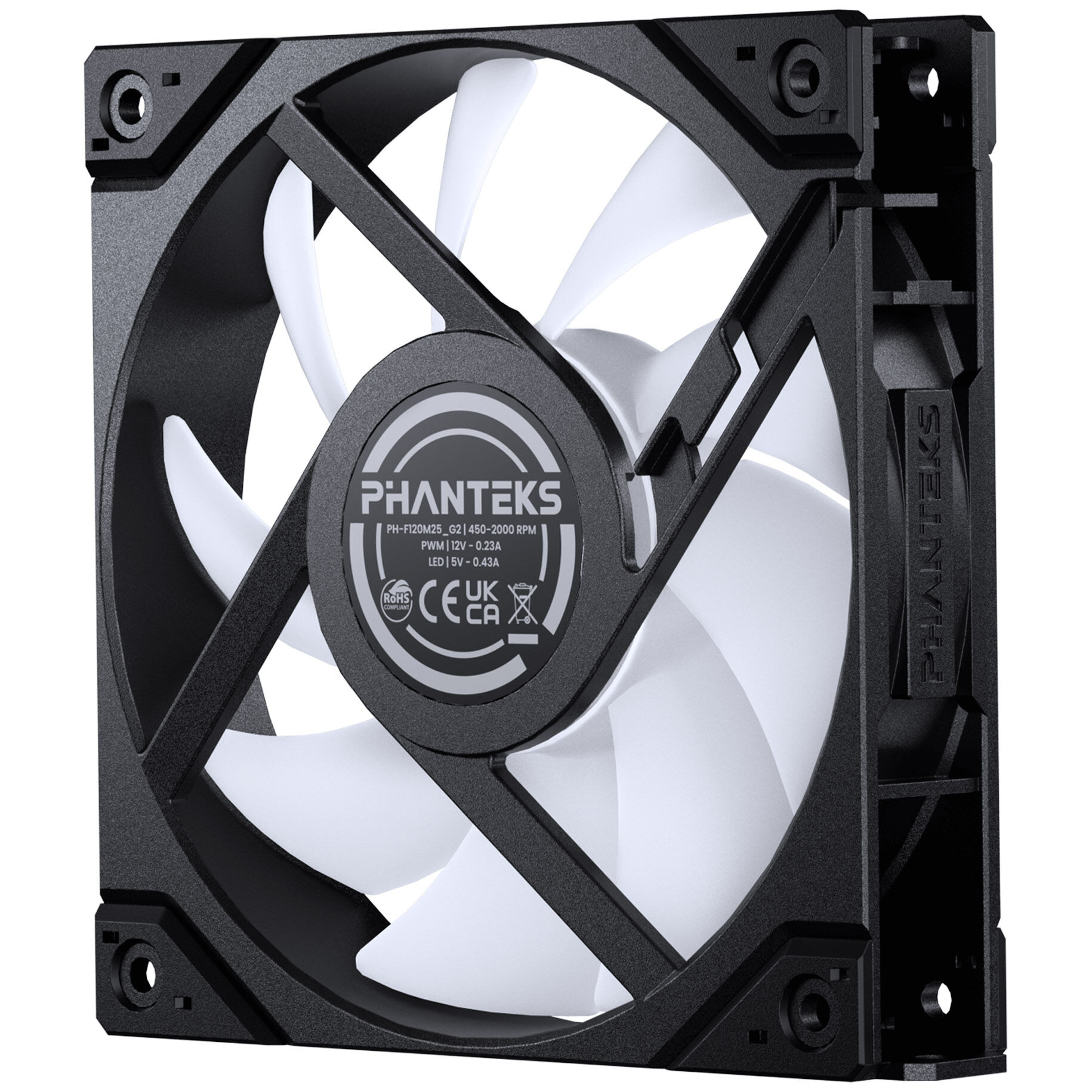 PHANTEKS M25 Gen2 PWM D-RGB fan, 3-pack - Reverse Blade, 120mm, black : image 4