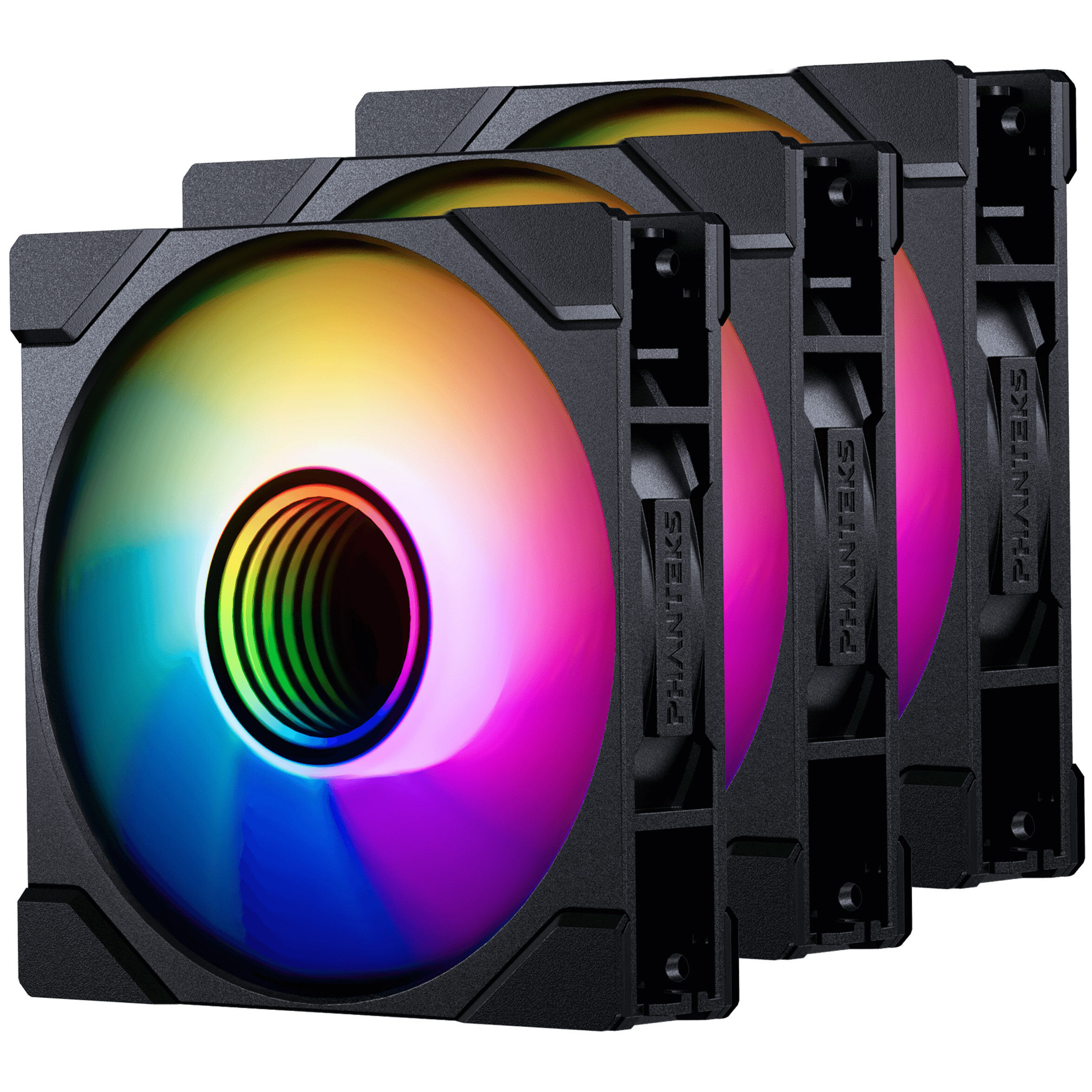 PHANTEKS M25 Gen2 PWM D-RGB fan, 3-pack - Reverse Blade, 120mm, black : image 2