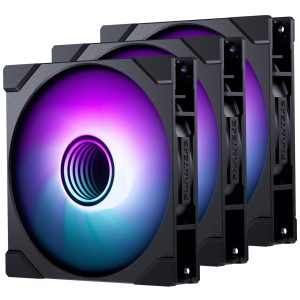 PHANTEKS M25 Gen2 PWM D-RGB fan, 3-pack - 140mm, black