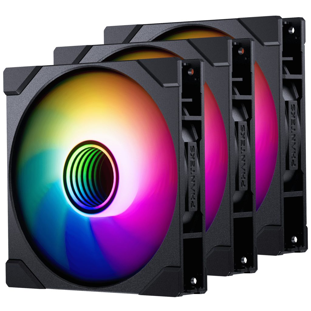 PHANTEKS M25 Gen2 PWM D-RGB Fan 3-Pack - Reverse Blade, 140mm, Black