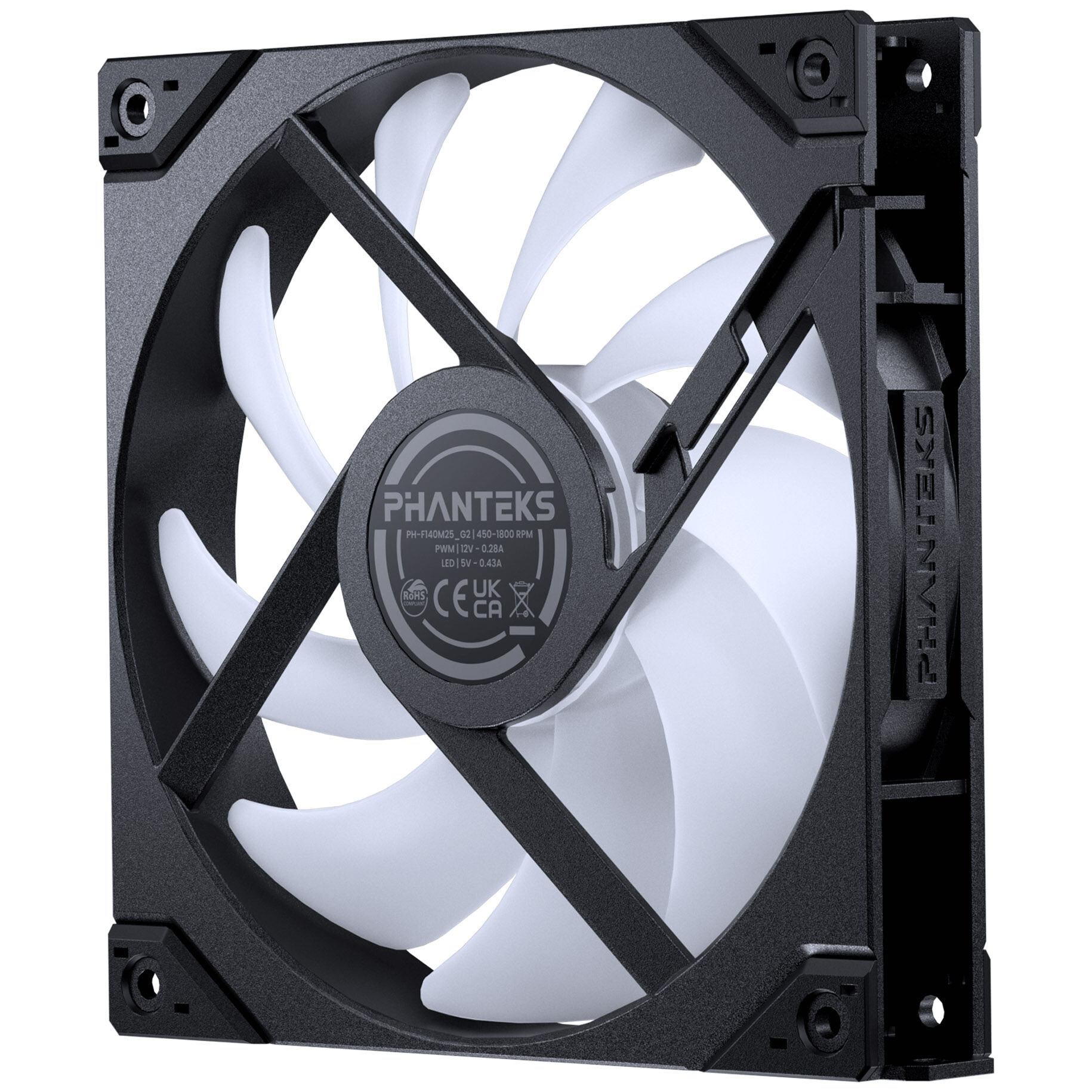 PHANTEKS M25 Gen2 PWM D-RGB Fan 3-Pack - Reverse Blade, 140mm, Black