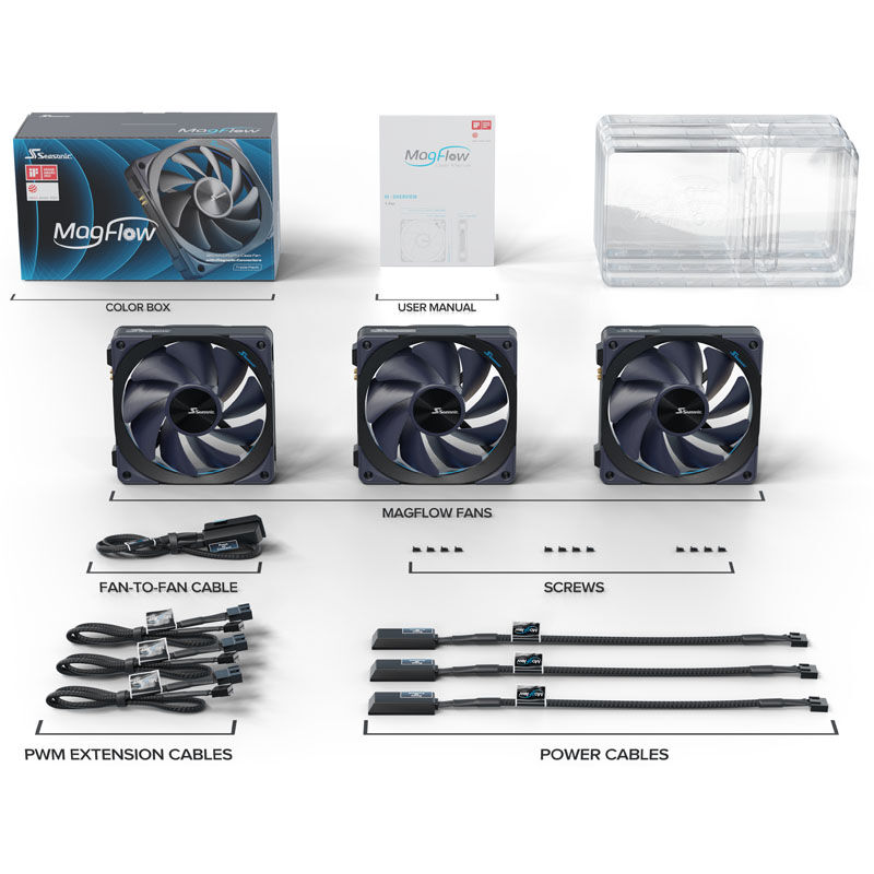 Seasonic MagFlow 1225 PWM fan - 120mm, kit of 3