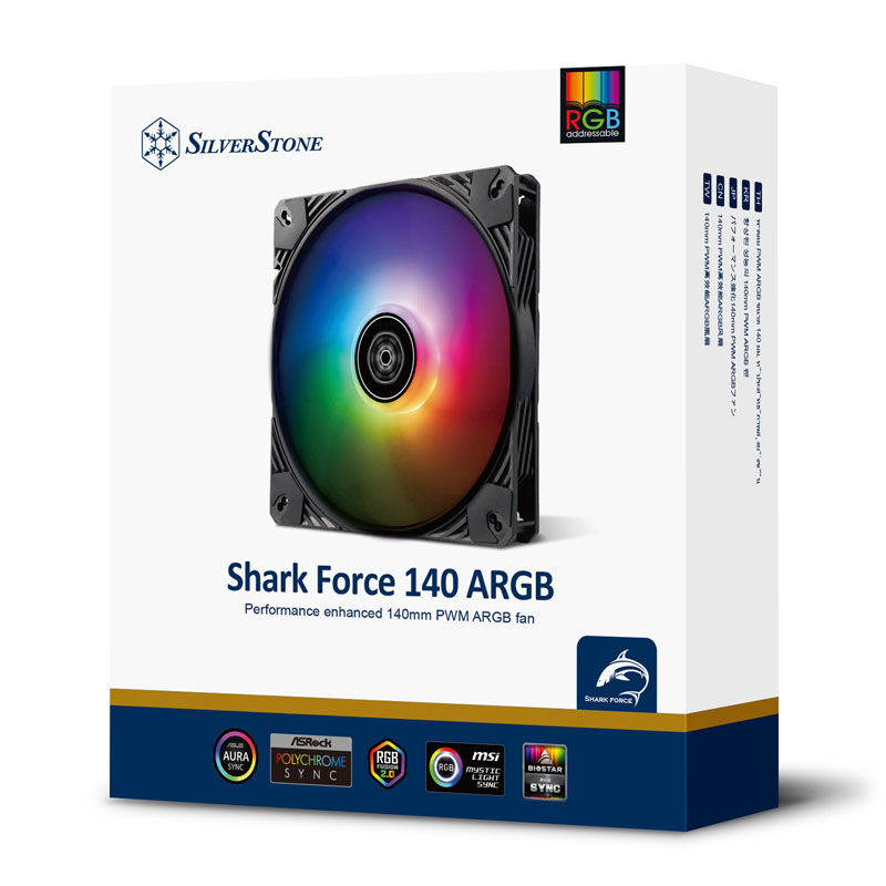 SilverStone Shark Force fan, ARGB - 140 mm, black