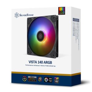 SilverStone VISTA Performance PWM Fan, ARGB - 140 mm, Black