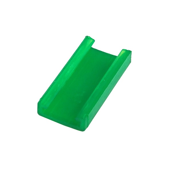 Mod/smart PSU power end cap for looped through cable 90- 4Pin Molex UV-reactive green