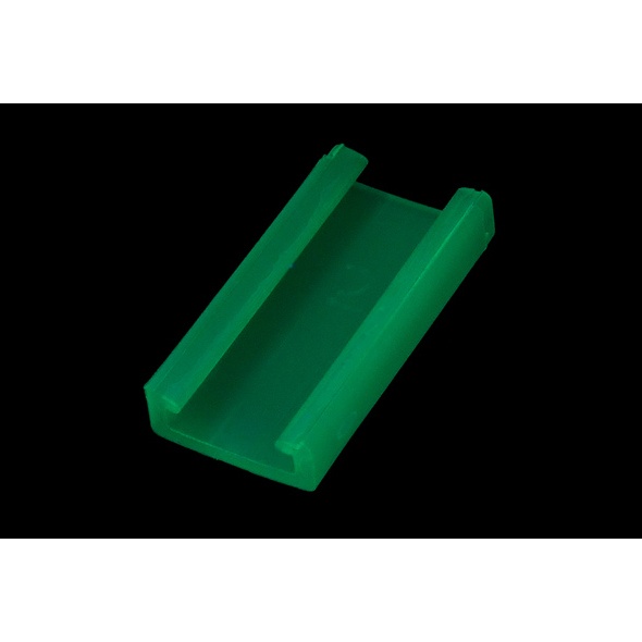 Mod/smart PSU power end cap for looped through cable 90- 4Pin Molex UV-reactive green