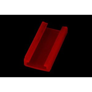 Mod/smart PSU power end cap for looped through cable 90- 4Pin Molex UV-reactive red