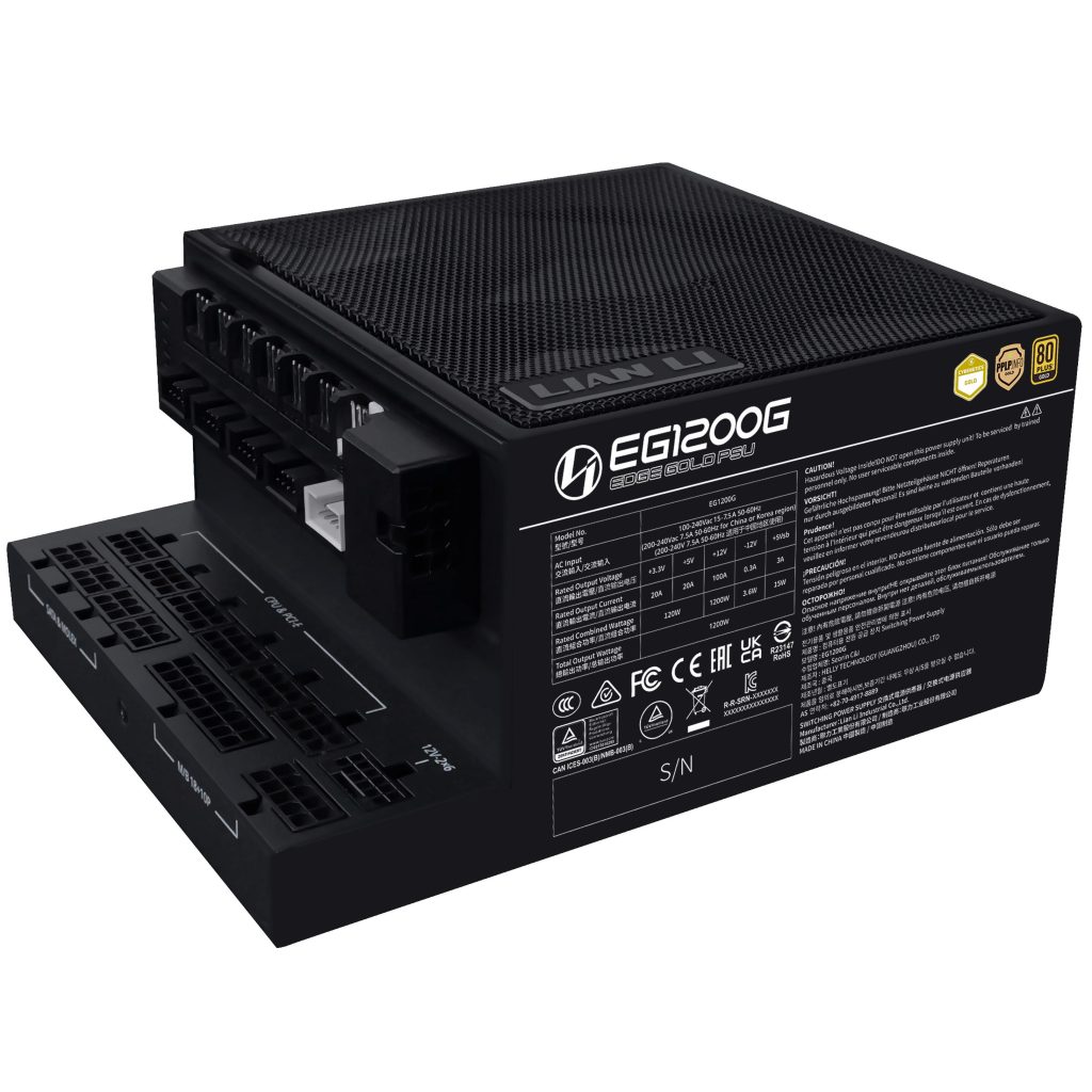 Lian Li EDGE GOLD 1200 80 PLUS Gold power supply, PCIe 5.1, ATX 3.1 - 1,200 Watt, black, incl. USB hub : image 5