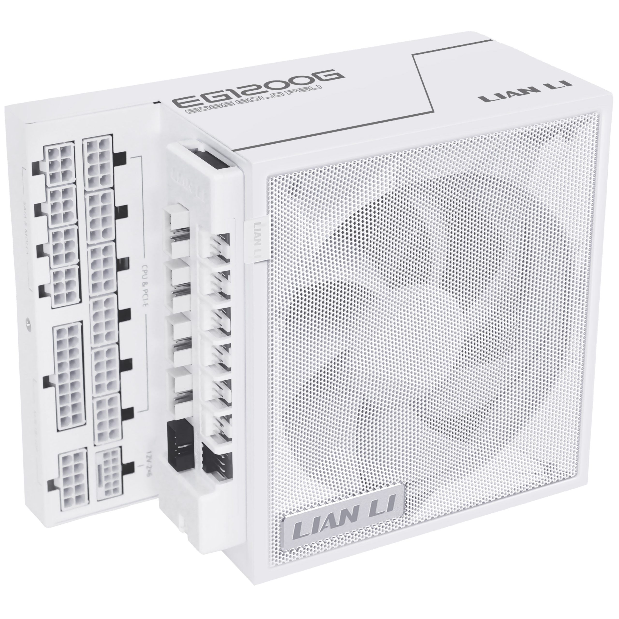 Lian Li EDGE GOLD 1200 80 PLUS Gold power supply, PCIe 5.1, ATX 3.1 - 1,200 Watt, white, incl. USB hub