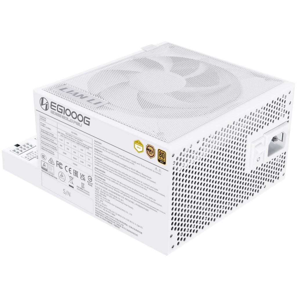Lian Li EDGE GOLD 1000 80 PLUS Gold power supply, PCIe 5.1, ATX 3.1 - 1,000 Watt, white, incl. USB hub : image 3