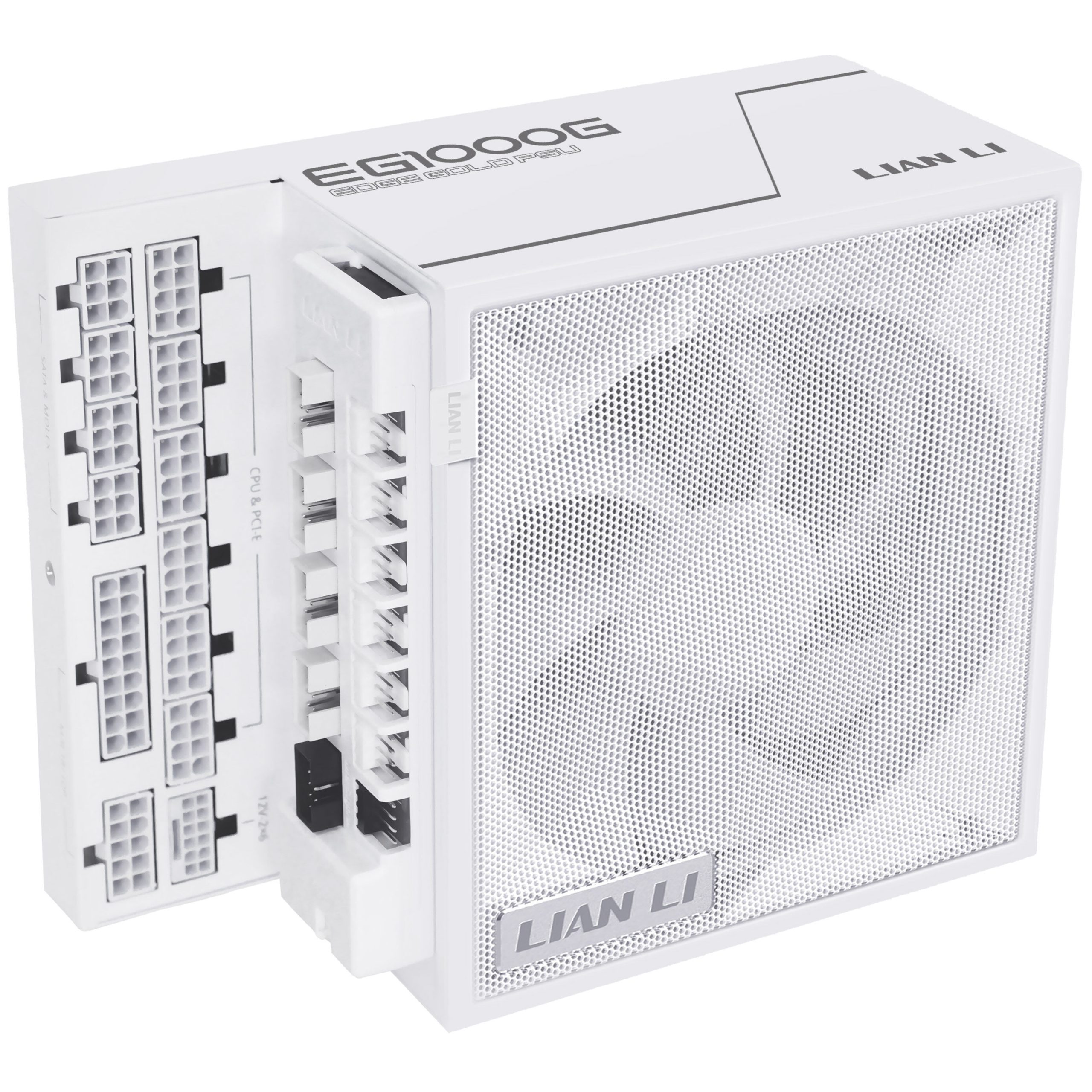 Lian Li EDGE GOLD 1000 80 PLUS Gold power supply, PCIe 5.1, ATX 3.1 - 1,000 Watt, white, incl. USB hub : image 1
